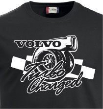 T-shirt Turbocharger Volvo logo text checker